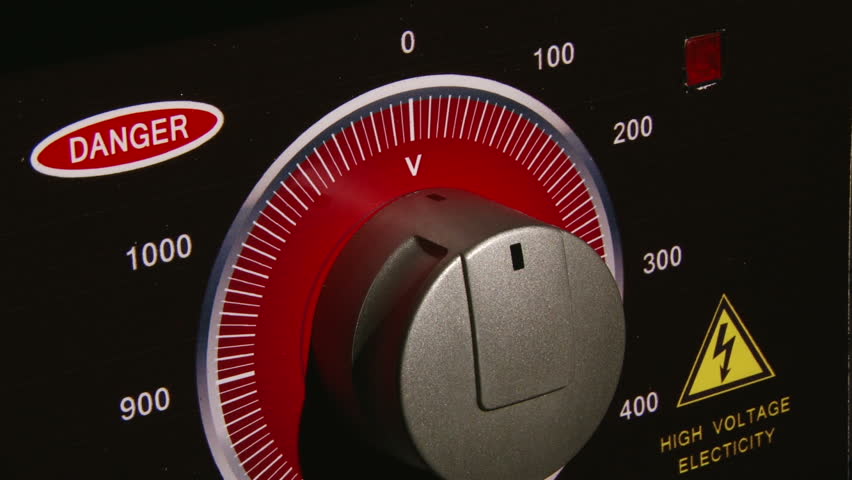 Danger High Voltage Electricity, regulator, closeup