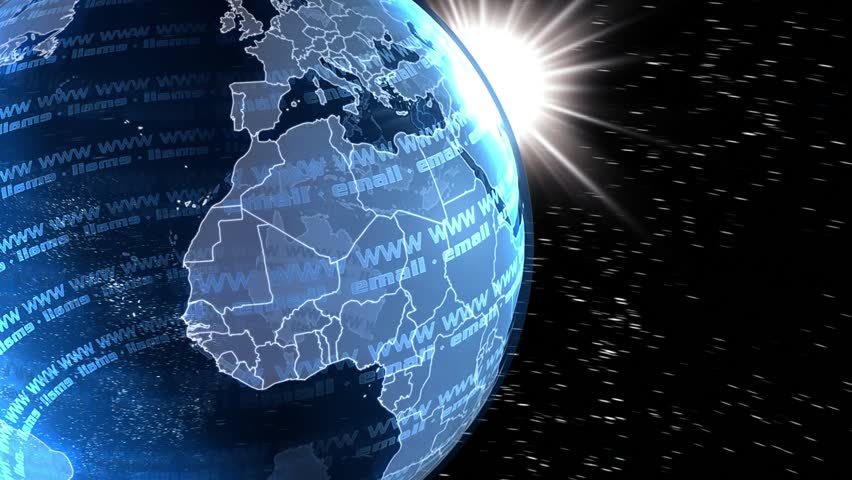 Email and www revolve around the world. Concept of globalization.