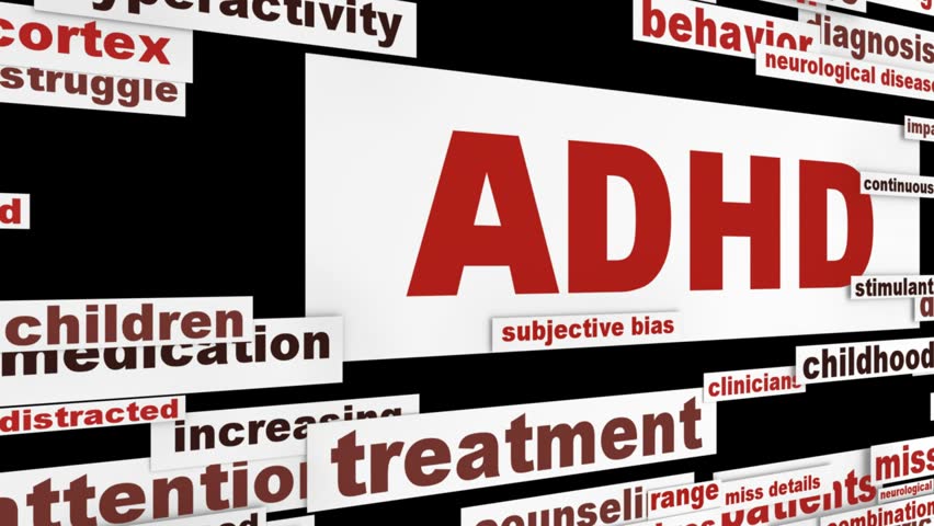 ADHD medical message animation. Attention deficit hyperactivity disorder conceptual design