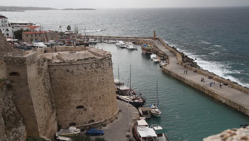Sea and fortress in Girne, North Cyprus