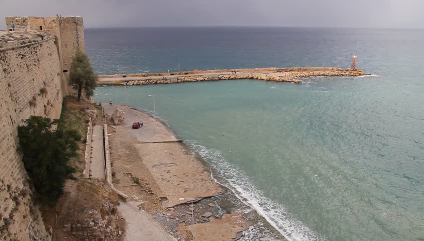 Sea and fortress in Girne, North Cyprus