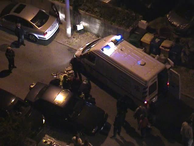 Accident scene on a street of city