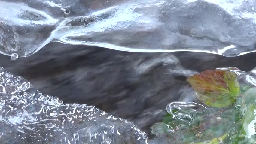 Creek with ice formations