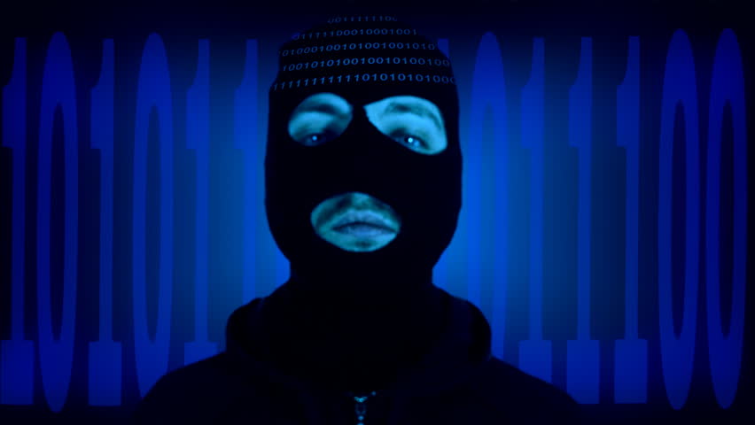 Data Thief wearing a hood in a digital world