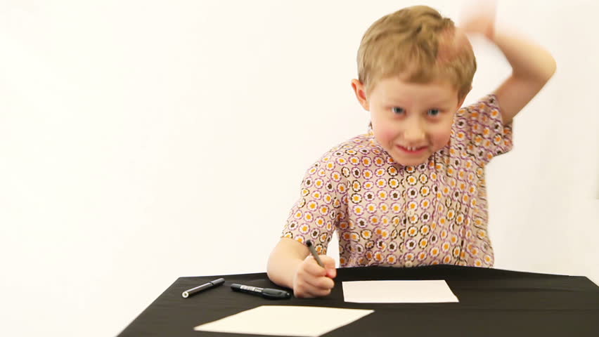 Little Boy Shows Thumb UP  - OK - gesture 