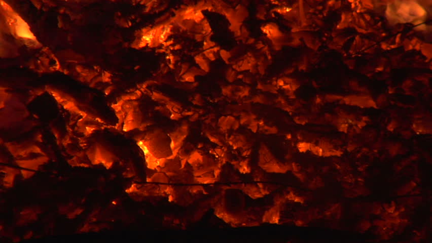 Close Up Of Burning Embers In The Dark Stock Footage Video Shutterstock
