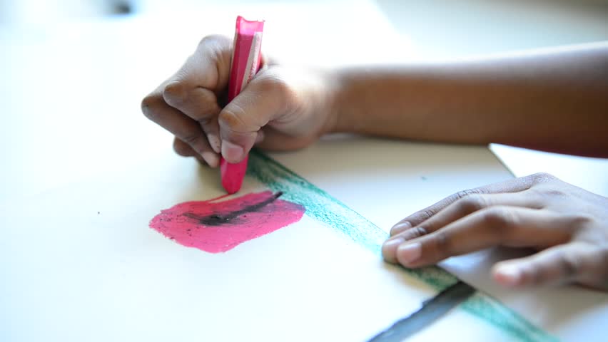 Close of kid drawing