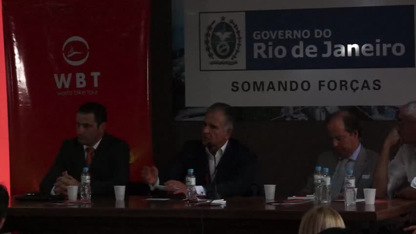 RIO DE JANEIRO-FEB 26: Julio Lopes speaks at the X International Seminar at World Bike Tour Tour Rio de Janeiro on February 26, 2013 in Rio de Janeiro, Brazil