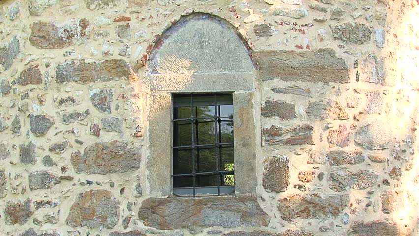 Orthodox Monastery Naupara XIV century,Serbia, 2012. August 10th. Window close up