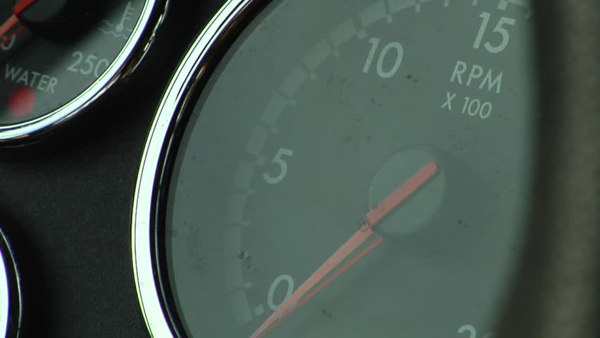 Close-up of dashboard moniter (RPM)