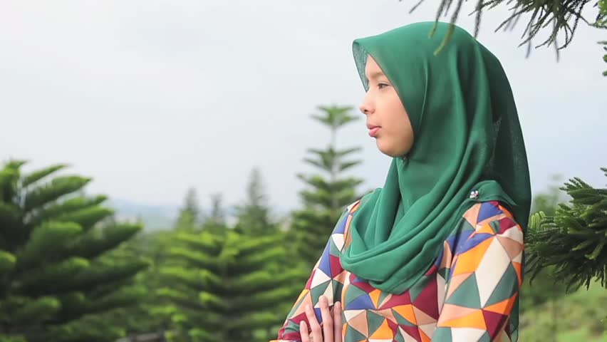 Scarf girl viewing beautiful scenery