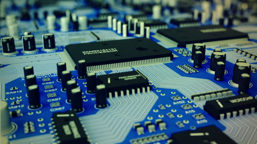Animated circuit board, seamlessly loopable.
