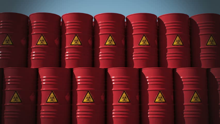 Bio hazard barrels. 