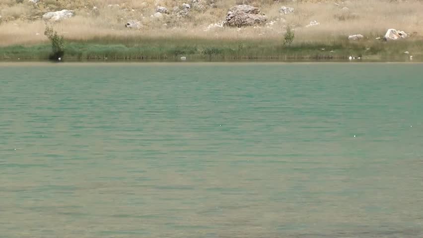 Surface of crater lake