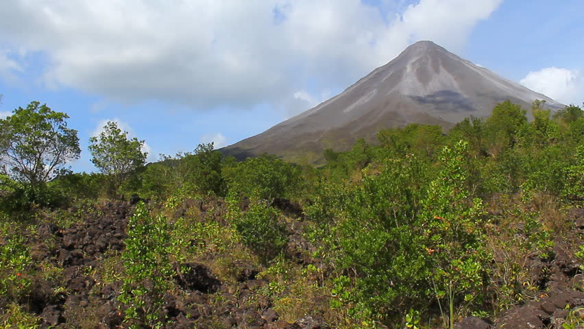 Arenal Volcano 10. The Arenal Volcano, an active volcano in Costa Rica. With an old lava flow in the foreground from a 1992 eruption.