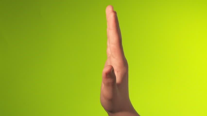 Hand Stop Symbol Green Screen