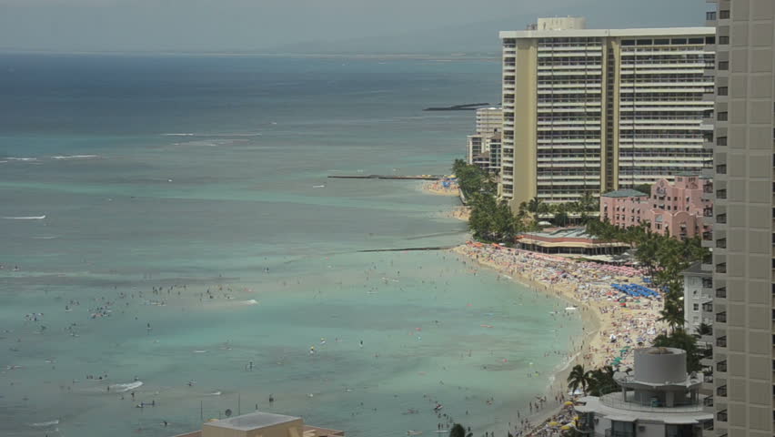 Beach scenery from Waikiki, Honolulu in Hawaii