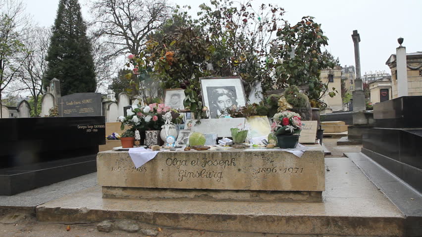 PARIS, FRANCE â APRIL 8th: Grave of Serge Gainsbourg on April 8th, 2012. He is buried in the Jewish lot of the Montparnasse Cemetery, in Paris. 