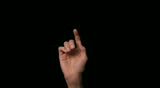 Isolated touch screen gesture of front of finger clicking.