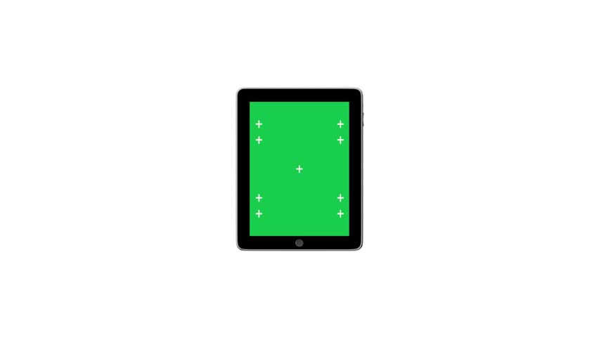Digital tablet ipad with Green screen with alpha