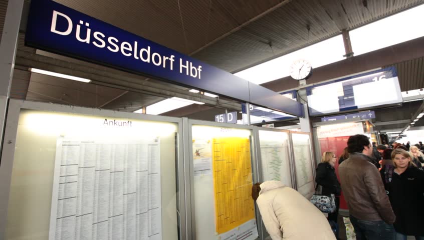 DUSSELDORF, GERMANY â MARCH 8: The Central station offers all modes of rail transport and is frequented by more than a quarter million passengers per day. March 8, 2013,  DÃ¼sseldorf, Germany
