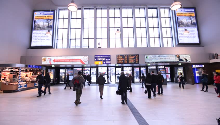 DUSSELDORF, GERMANY â MARCH 8: The Central station offers all modes of rail transport and is frequented by more than a quarter million passengers per day. March 8, 2013,  DÃ¼sseldorf, Germany
