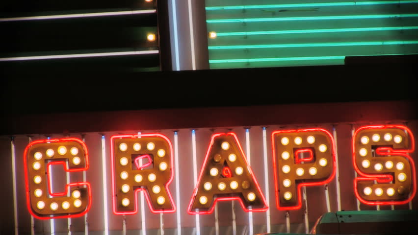 CRAPS sign in neon Las Vegas