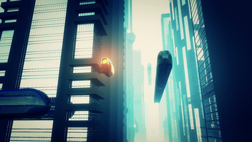 Future City Traffic 3D animation