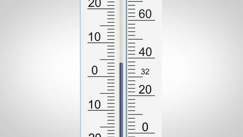 Thermometer heating up on white background with alpha included.