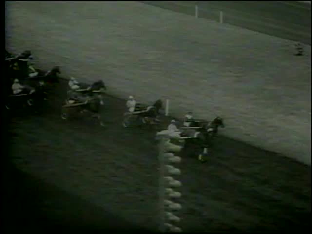 French horse "Patara" leads  during Prix d'AmÃ©rique harness race at theÂ VincennesÂ hippodrome inÂ Paris circa 1964-MGM PICTURES, UNIVERSAL-INTERNATIONAL NEWSREEL, USA, filmed in 1964