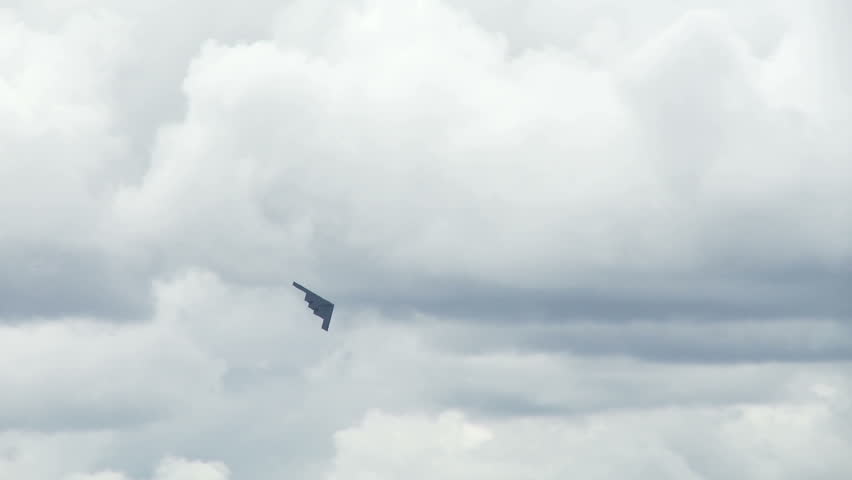 Northrop B-2A Spirit stealth bomber in flight.