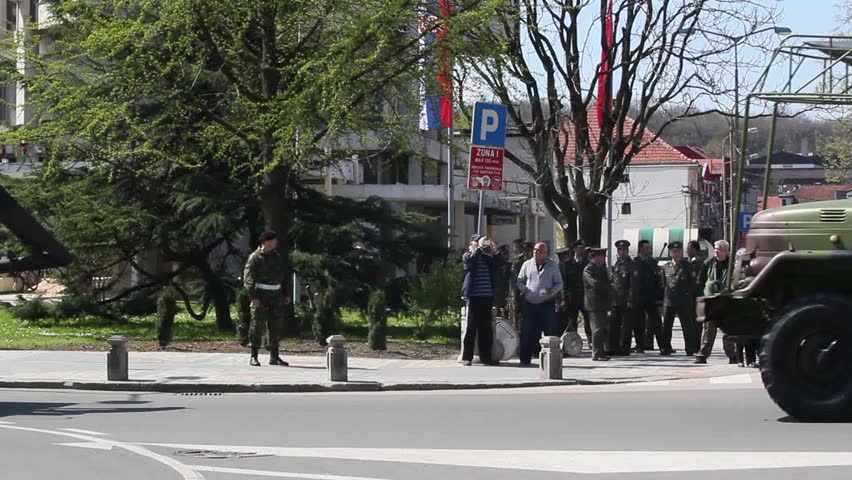 KRUSEVAC, SERBIA - APRIL 17 2013: Serbian military parade