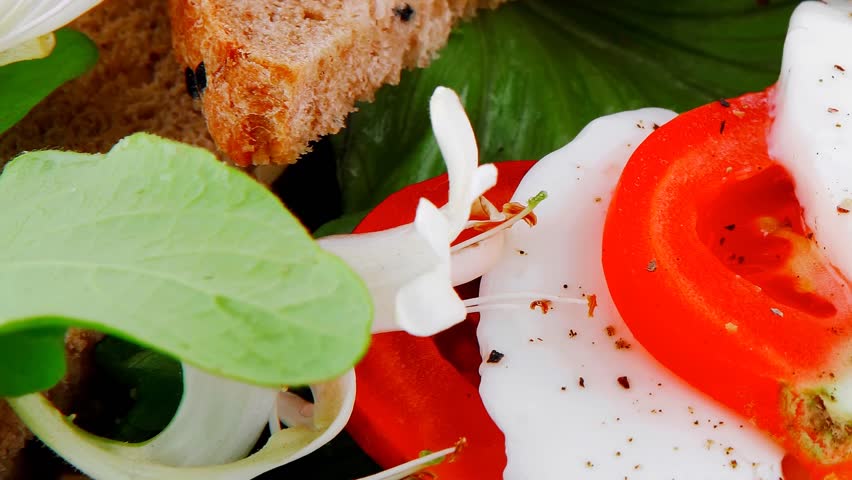 light white feta cheese and vegetables on wood 1920x1080 intro motion slow hidef hd