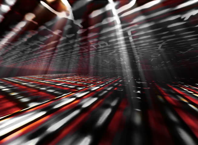 PAL - Motion 868: Streaming digital data forms flicker, shift and pulse (Loop).