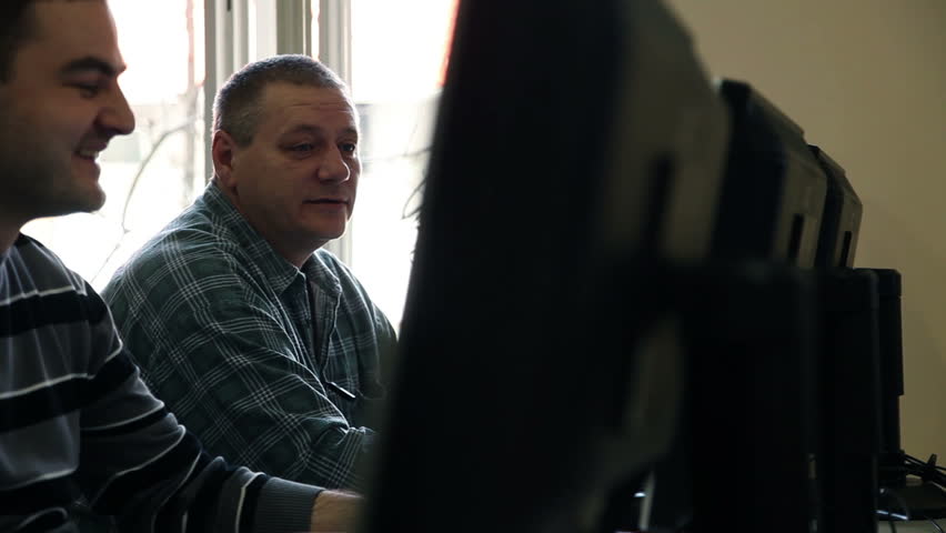 Close shot of a pupils in the IT class
