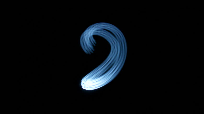 Light painted countdown from 9 to 0