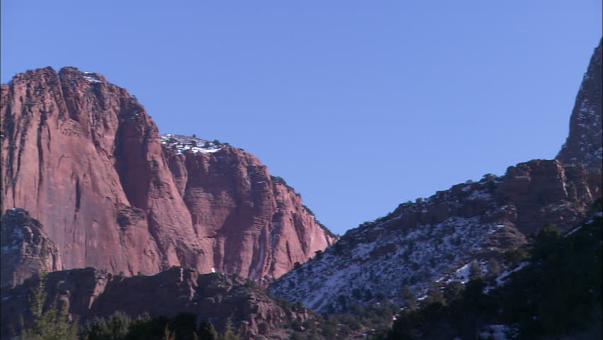 Pan across mountains