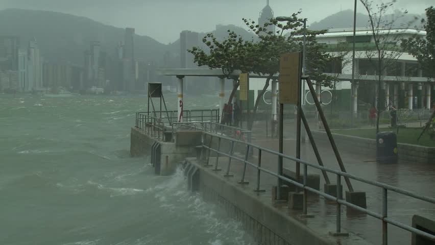 Stormy Seas Lash Waterfront During Tropical Storm - Full HD 1920x1080 30p shot on Sony EX1.