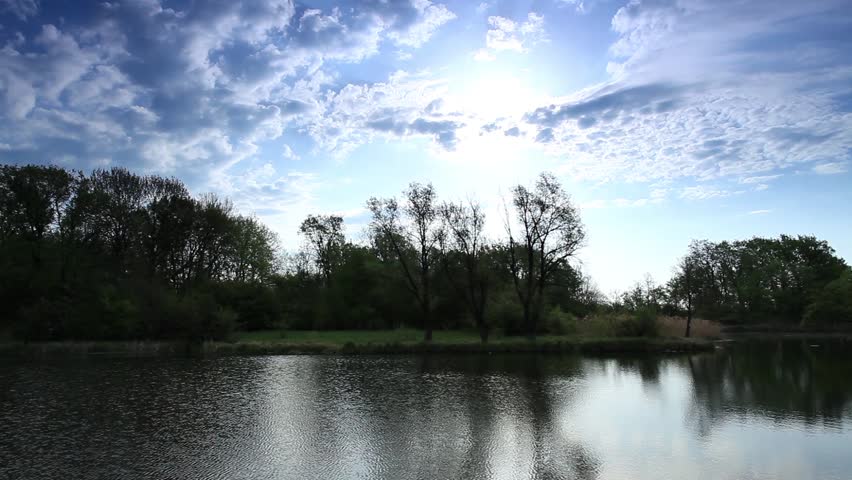 Movement of clouds over the river Black Stallion. Donetsk region, Ukraine (timelapse)
