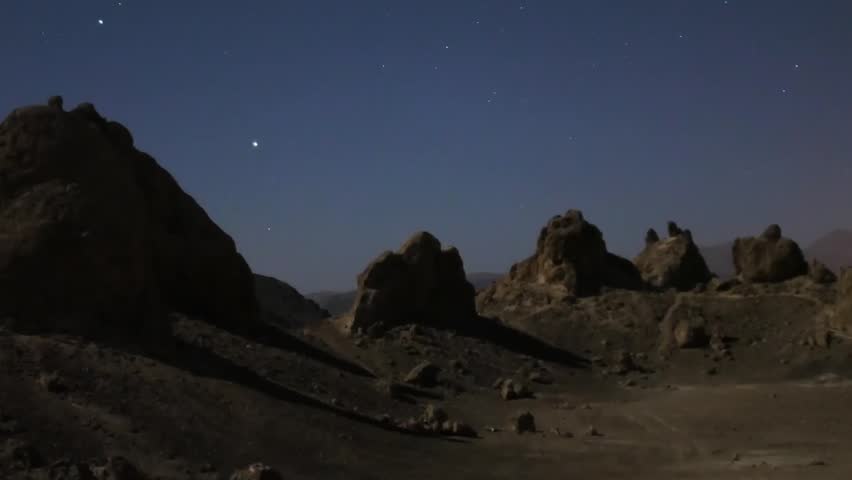 Astrophotography Time Lapse Moon Shadow Casting Across Pinnacles Zoom Out
