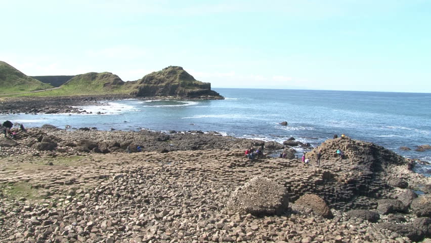 NORTHERN IRELAND - AUGUST 2012: The Giant's Causeway landscape and slipway on the North coast of Ireland.