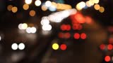 Defocused Night Traffic At La Coruna City