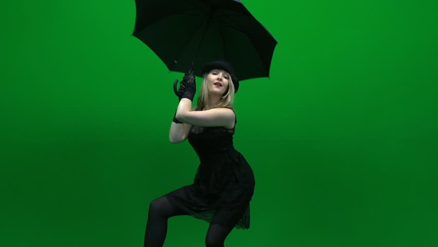 women dancing isolated against green screen