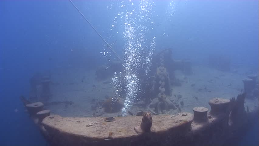 The Bow of the shipwreck of the SS Thistlegoem.Captured on a 3CCD DVCAM Camera 16:9 anamorphic