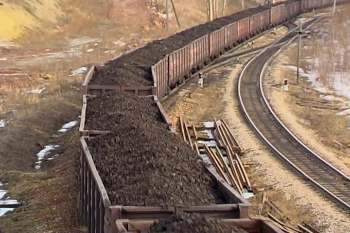 Coal wagons on railway tracks