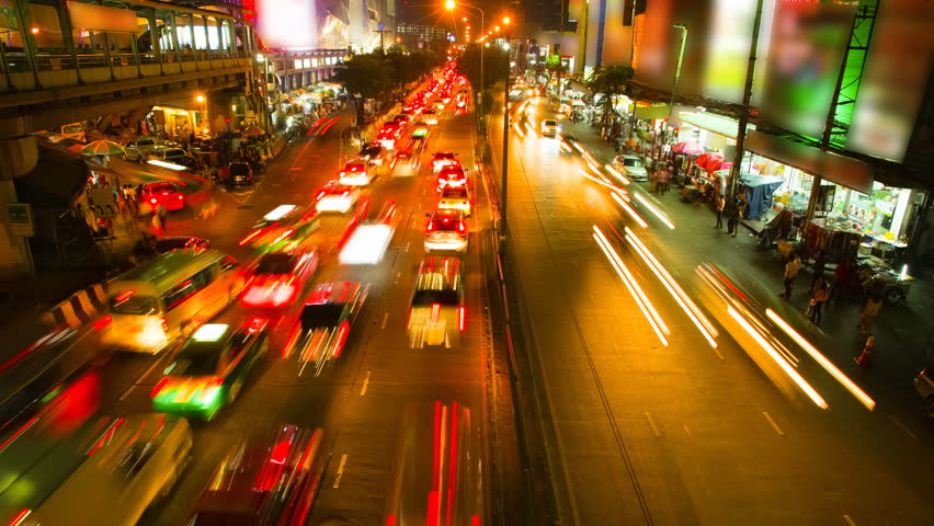 Traffic Time lapse in Bangkok, Thailand
