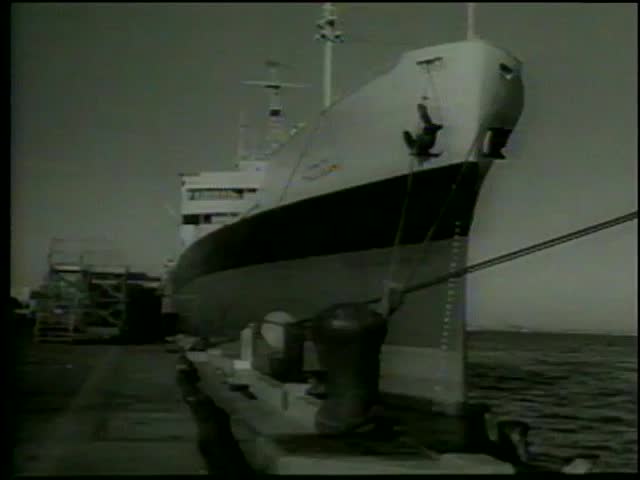 American ship "Tallulah" with fresh water supply arrived from Norfolk, VA, at Guantanamo naval base port, Cuba circa 1964-MGM PICTURES, UNIVERSAL-INTERNATIONAL NEWSREEL, USA, filmed in 1964