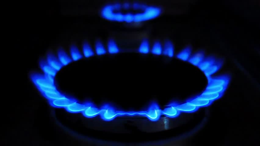 Flame. Blue tongues of flame on black background
