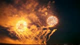 Colorful fireworks of various colors over night sky