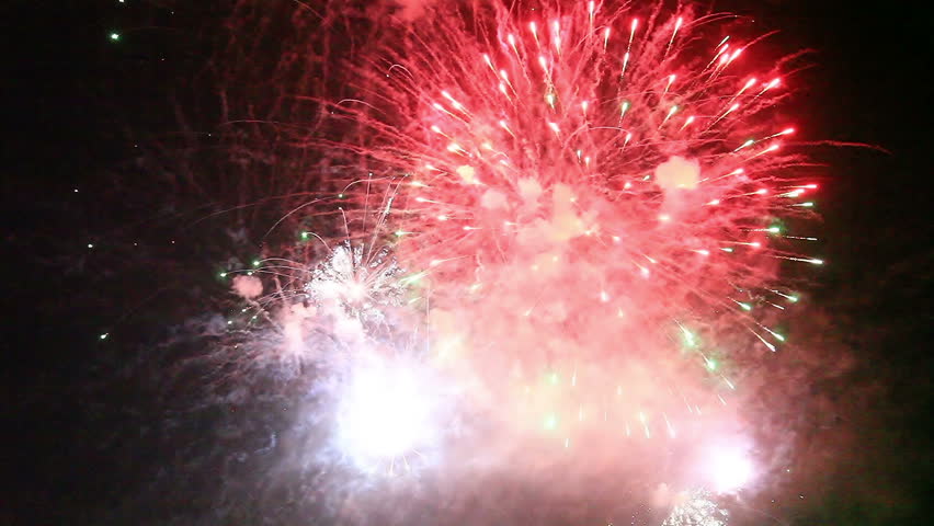 Beautiful fireworks in the night sky